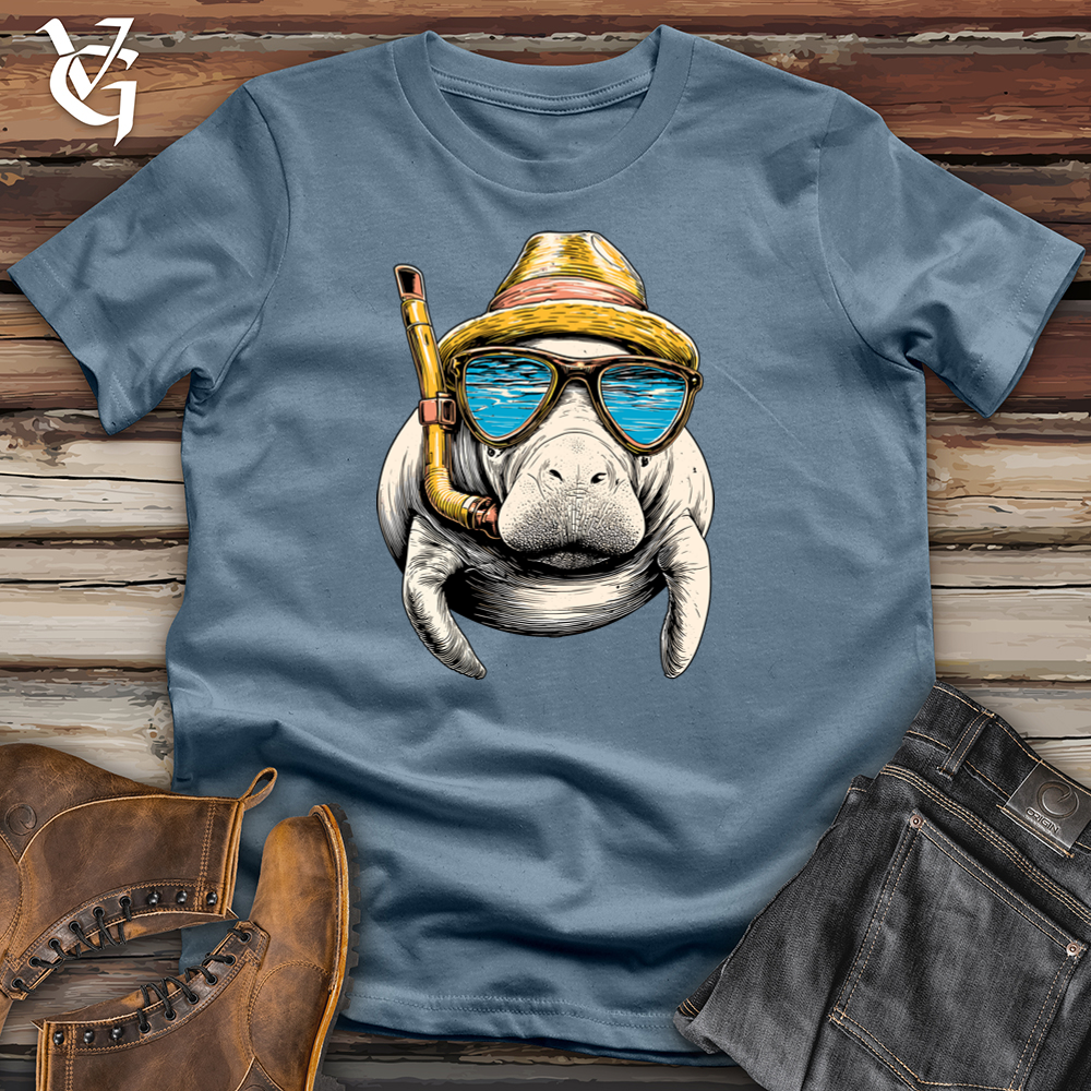 Viking Goods Scuba Manatee Softstyle Tee Indigo Blue / L