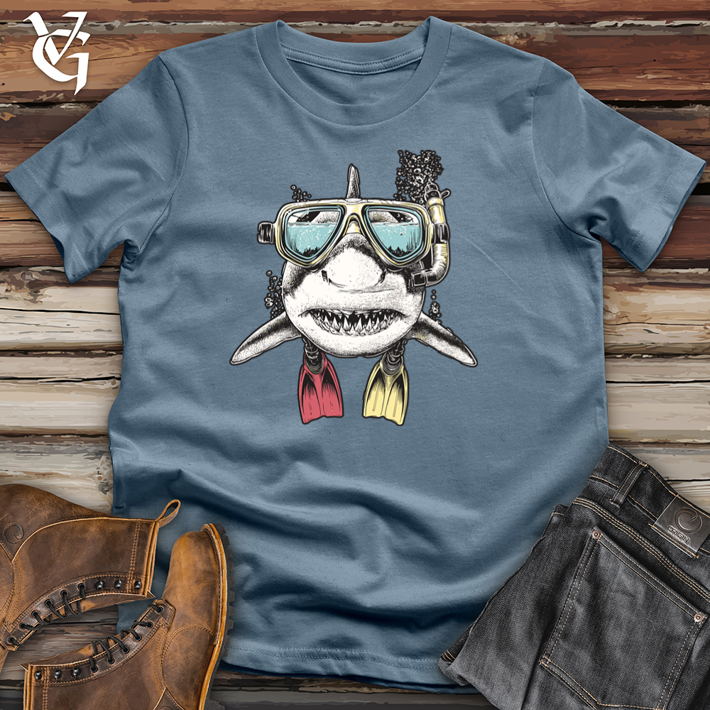 Viking Goods Scuba Shark Softstyle Tee Indigo Blue / L