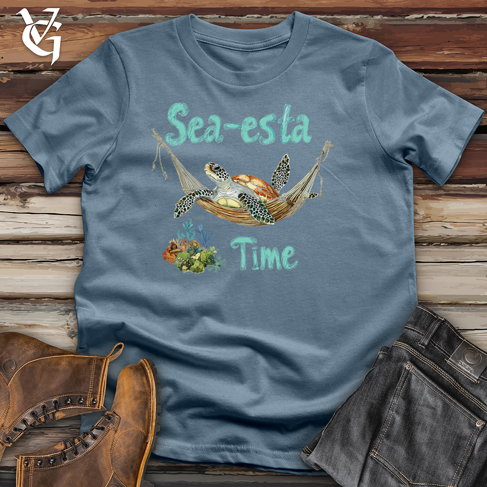 Viking Goods Sea-Esta Time Turtle Softstyle Tee Indigo Blue / L