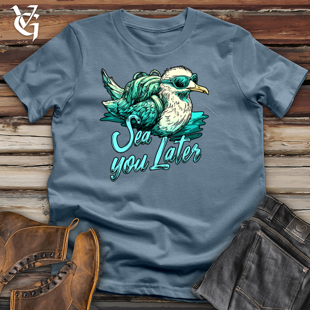 Viking Goods Sea You Later Seagull Softstyle Tee Indigo Blue / L