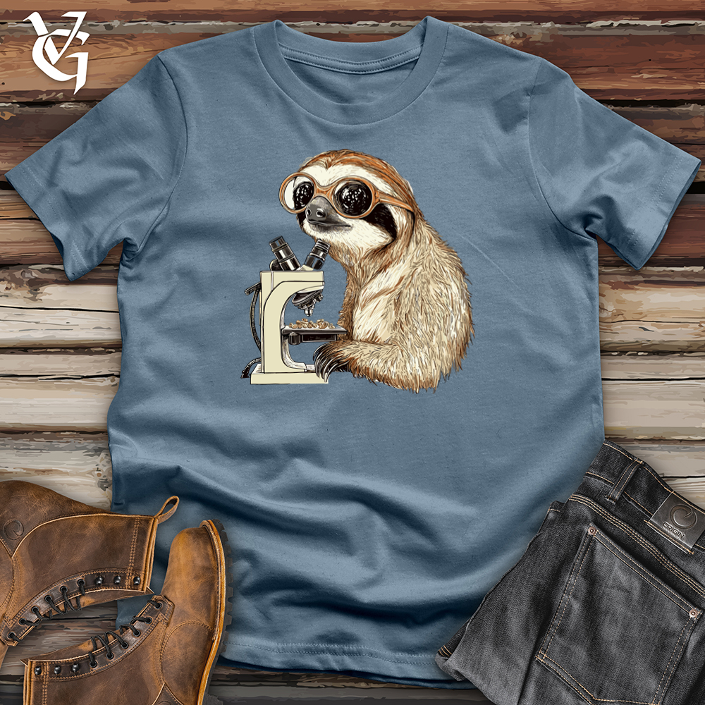 Viking Goods Sloth Microscope Softstyle Tee Indigo Blue / L