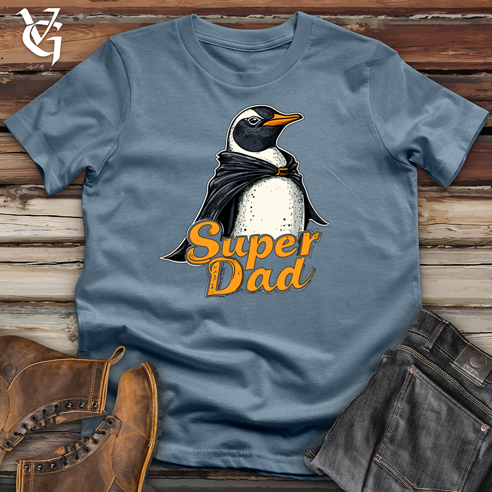 Viking Goods Super Dad Penguin Softstyle Tee Indigo Blue / L