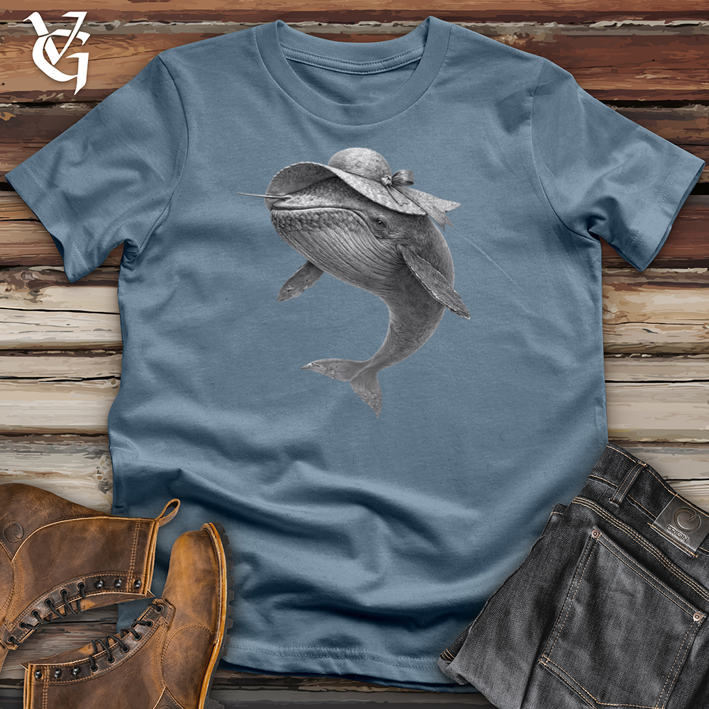 Viking Goods Whale in a Sun Hat Tee Indigo Blue / L