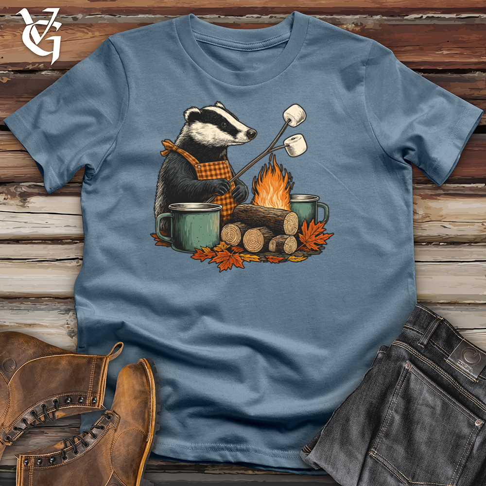 Viking Goods Campfire Badger Softstyle Tee Indigo Blue / S