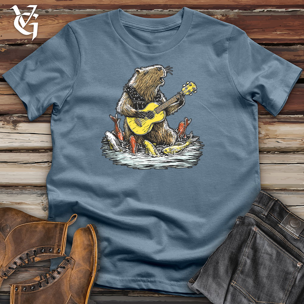 Viking Goods Capybara Lullaby Softstyle Tee Indigo Blue / S