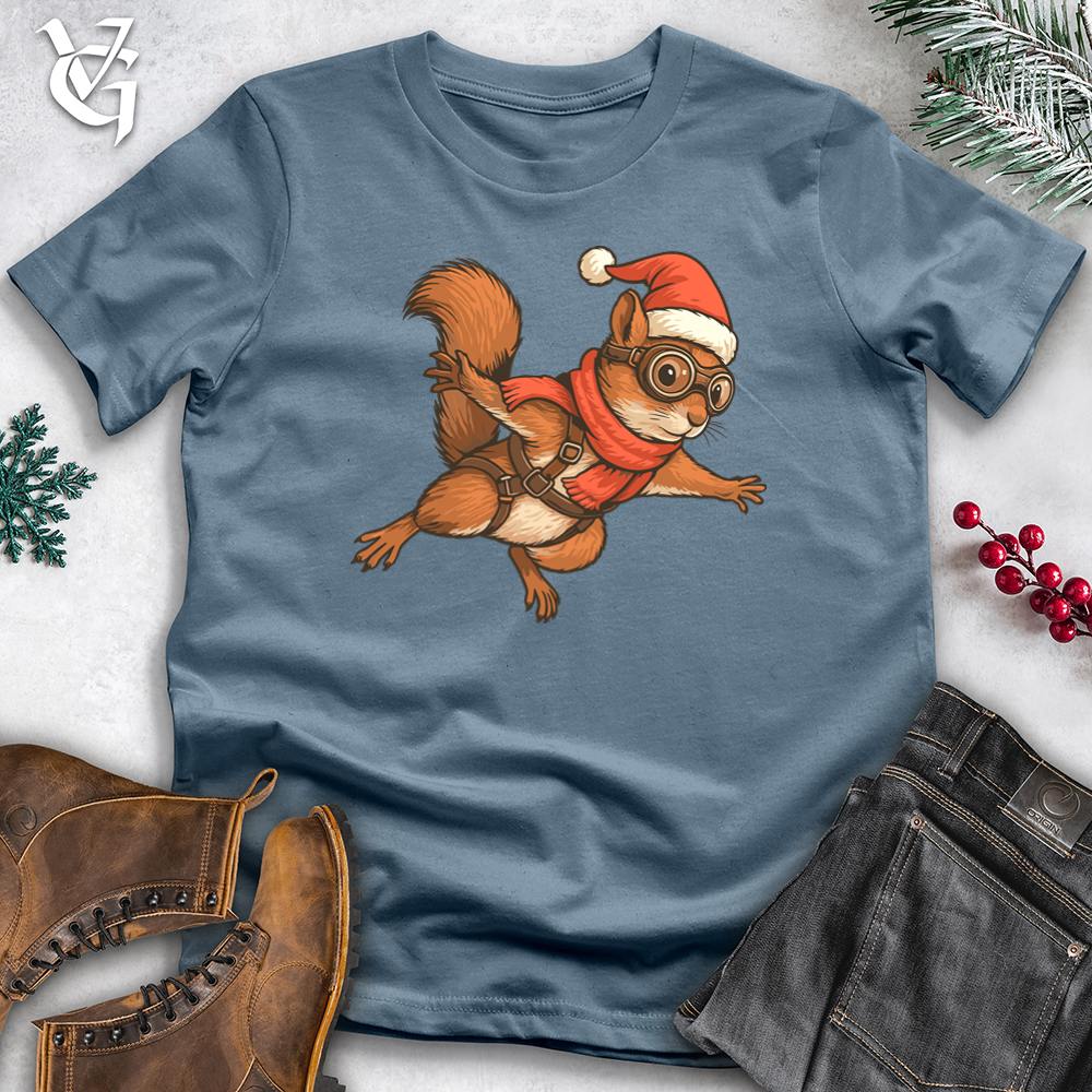 Viking Goods Christmas Skydiving Squirrel  Softstyle Tee Indigo Blue / S