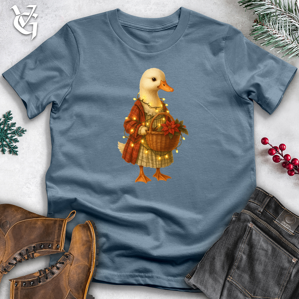 Viking Goods Duck With Christmas Lights Softstyle Tee Indigo Blue / S