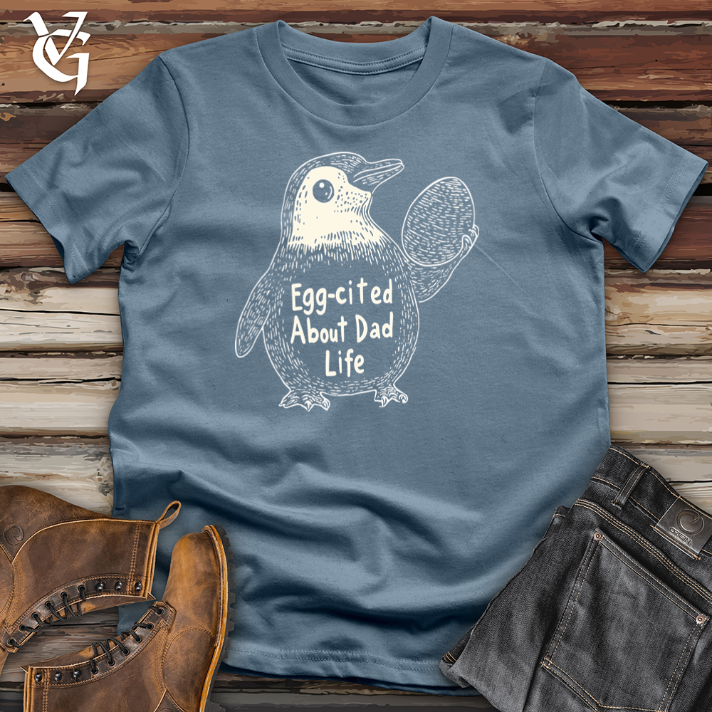 Viking Goods Egg-Cited About Dad Life Softstyle Tee Indigo Blue / S