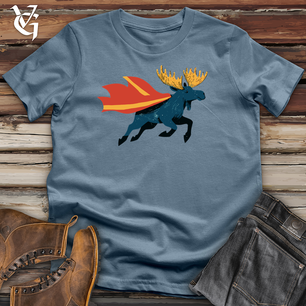 Viking Goods Flying Moose Softstyle Tee Indigo Blue / S