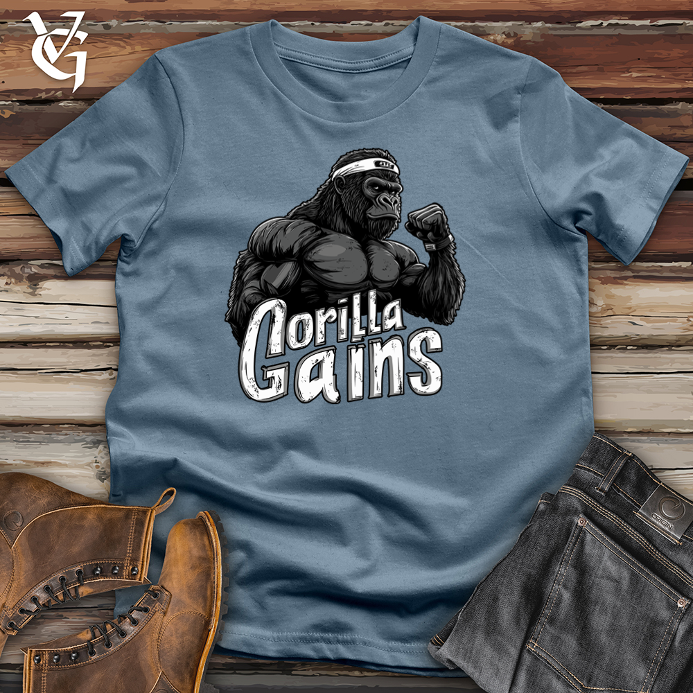 Viking Goods Gorilla Gains Softstyle Tee Indigo Blue / S