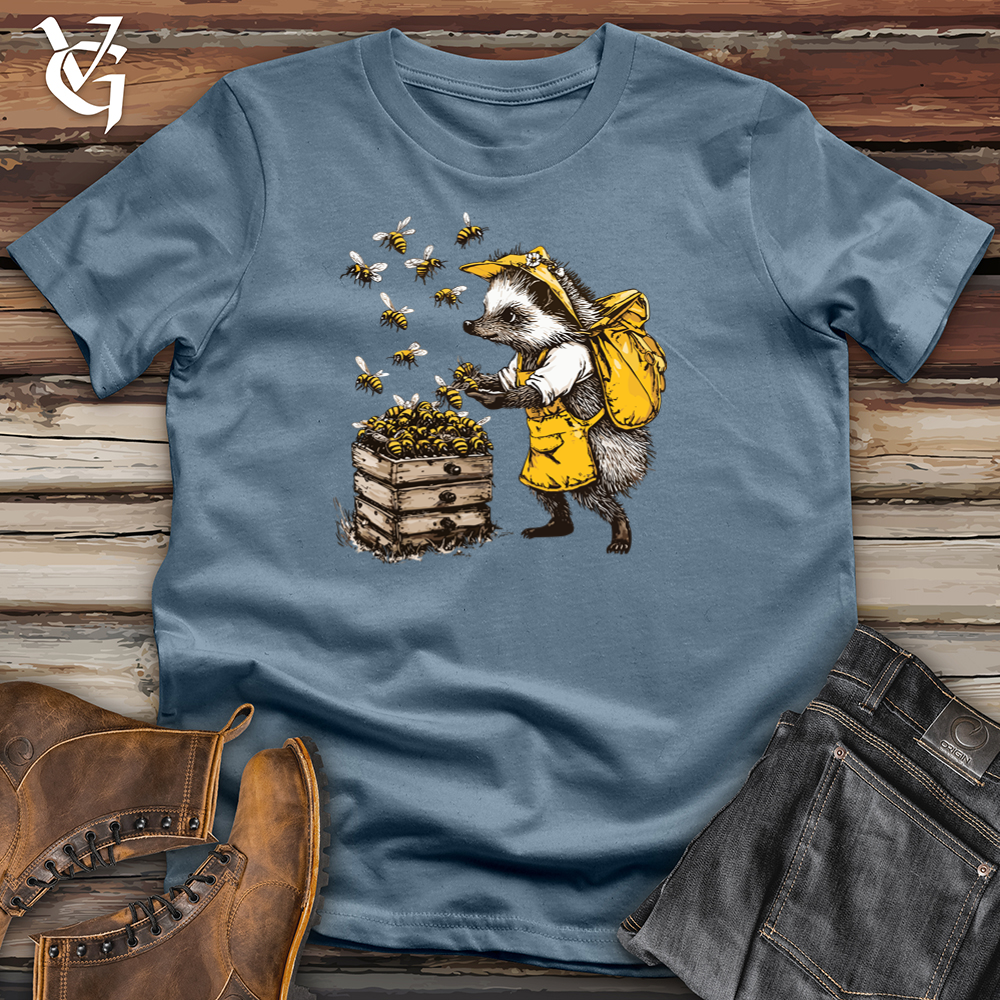Viking Goods Hedgehog and Honey Bee Softstyle Tee Indigo Blue / S