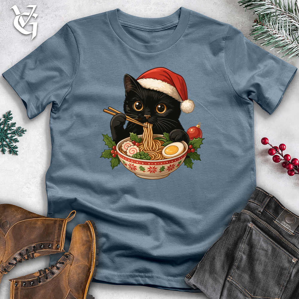 Viking Goods Holiday Ramen Cat Softstyle Tee Indigo Blue / S