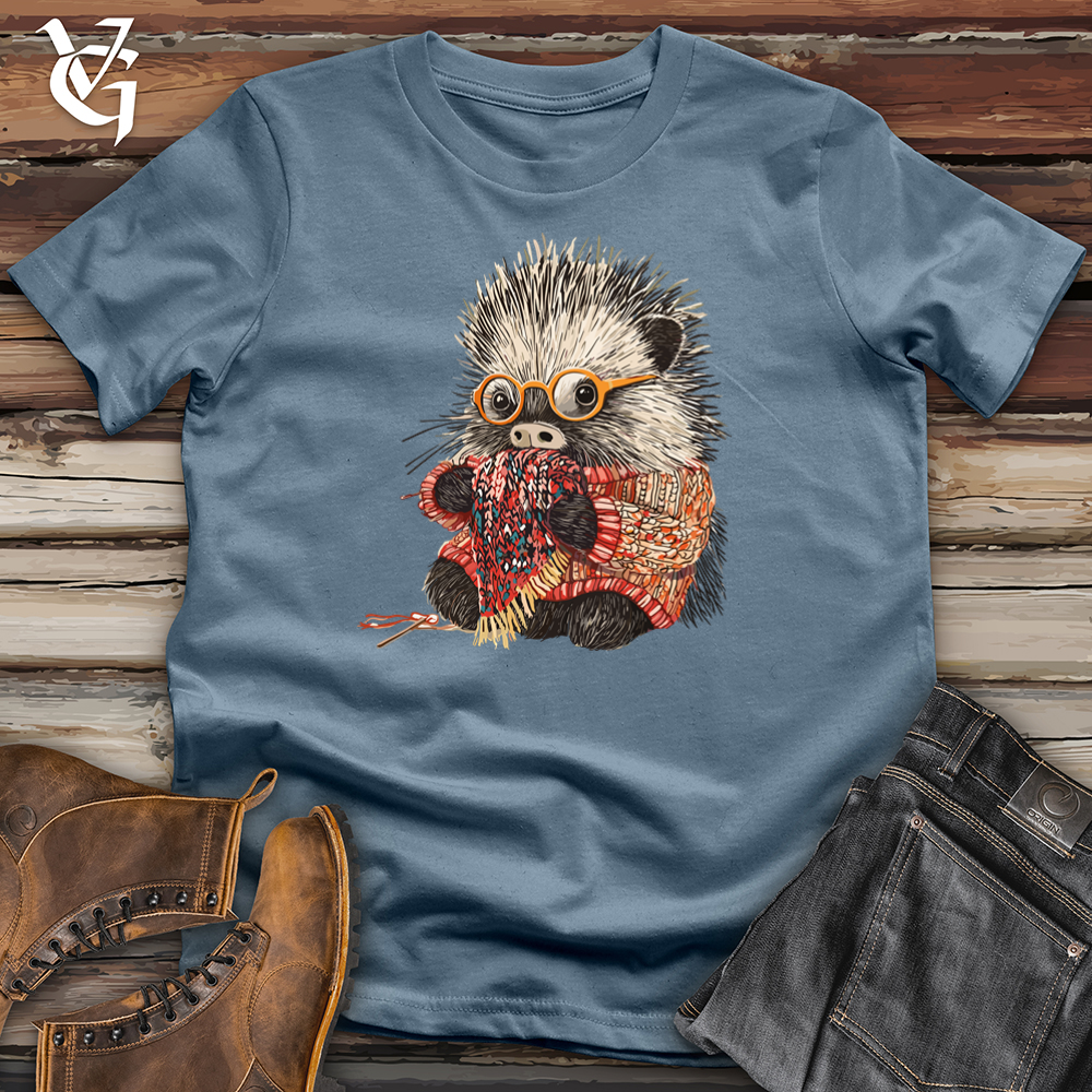 Viking Goods Knitting Hedgehog Softstyle Tee Indigo Blue / S