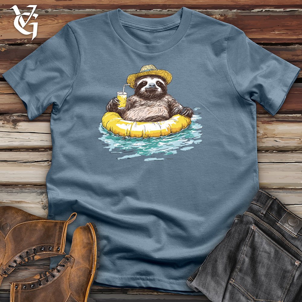 Viking Goods Lazy River Sloth Softstyle Tee Indigo Blue / S