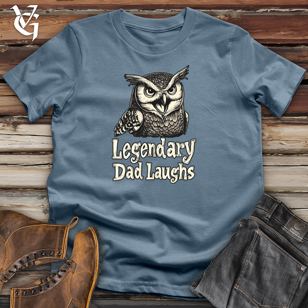 Viking Goods Legendary Dad Laughs Owl Softstyle Tee Indigo Blue / S