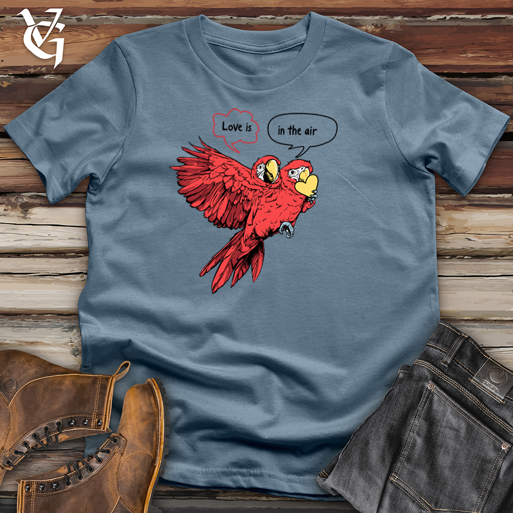 Viking Goods Love Is In The Air Parrots Softstyle Tee Indigo Blue / S