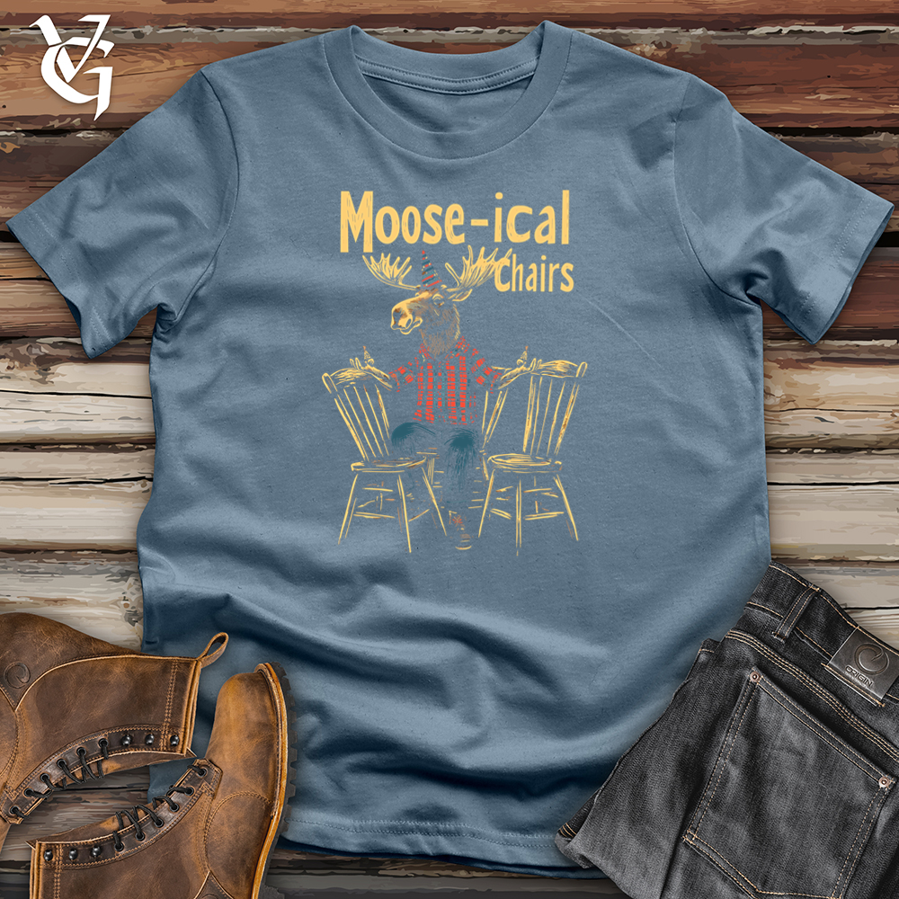 Viking Goods Moose-ical Chairs Softstyle Tee Indigo Blue / S