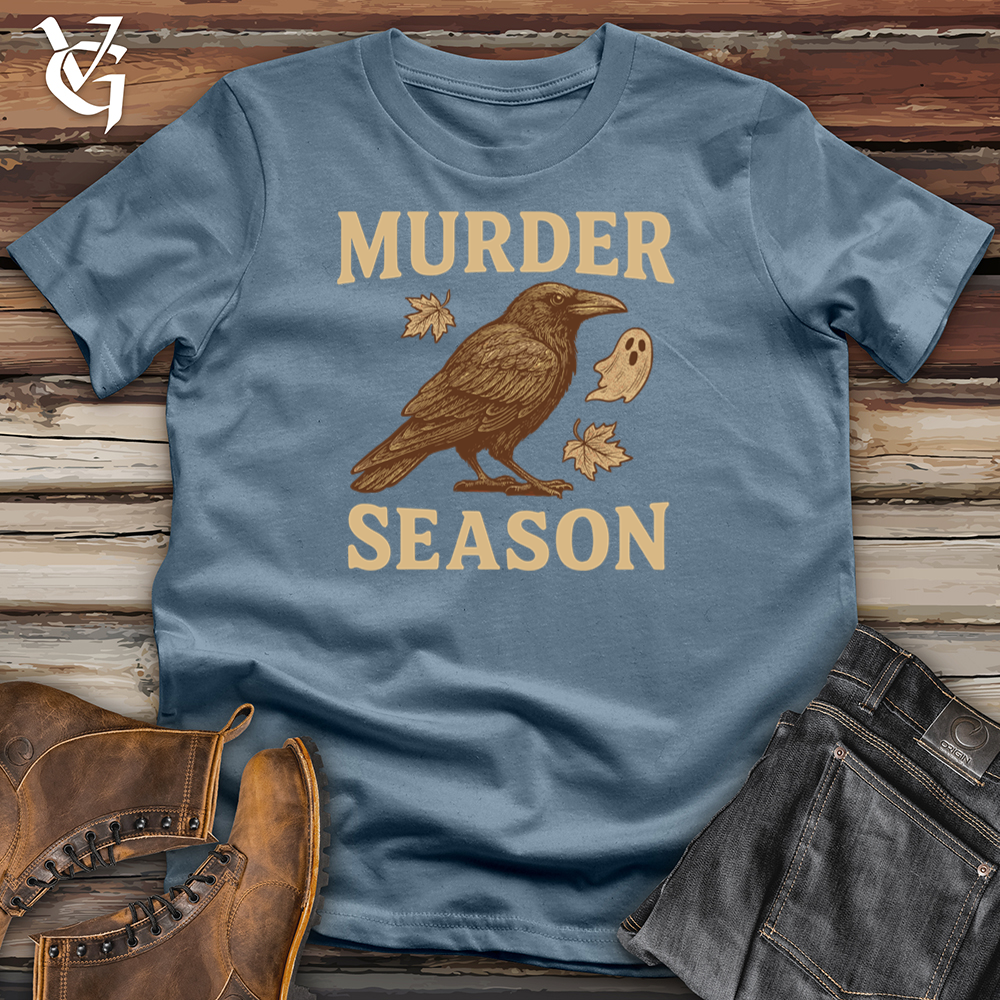 Viking Goods Murder Season Raven Ghost Softstyle Tee Indigo Blue / S