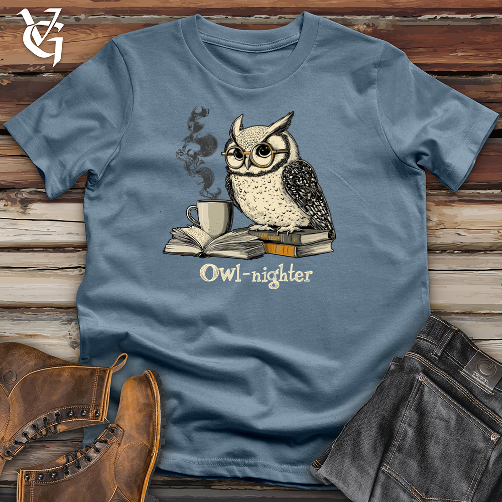 Viking Goods Owl Nighter Softstyle Tee Indigo Blue / S