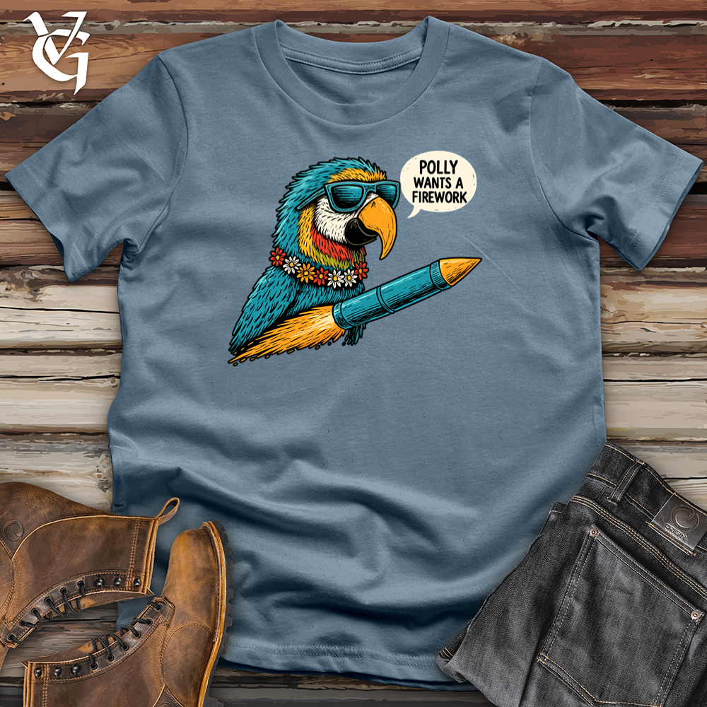 Viking Goods Polly Parrot Firework Softstyle Tee Indigo Blue / S