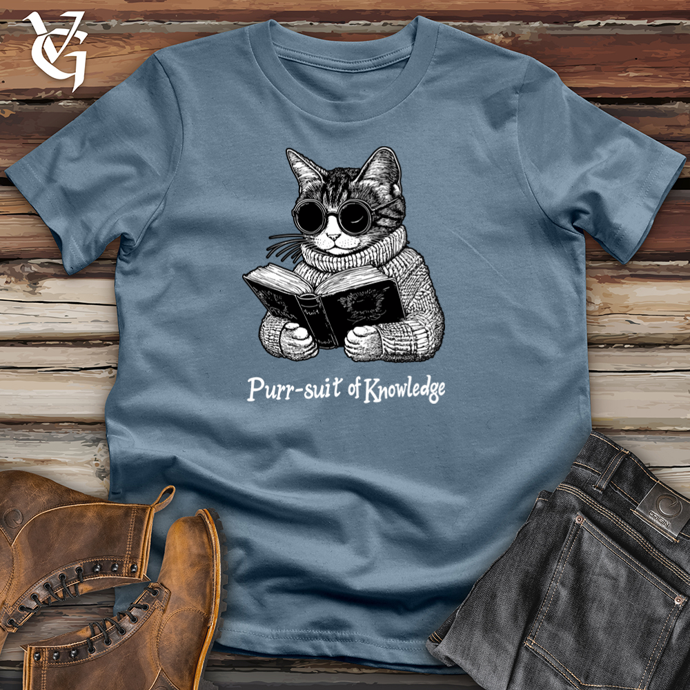 Viking Goods Purr-suit Of Knowledge Softstyle Tee Indigo Blue / S