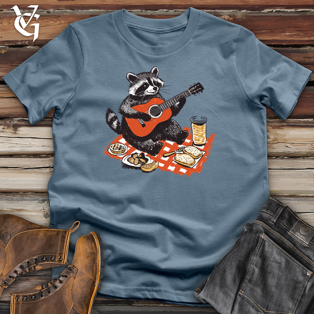 Viking Goods Raccoon Picknick Guitarist Softstyle Tee Indigo Blue / S
