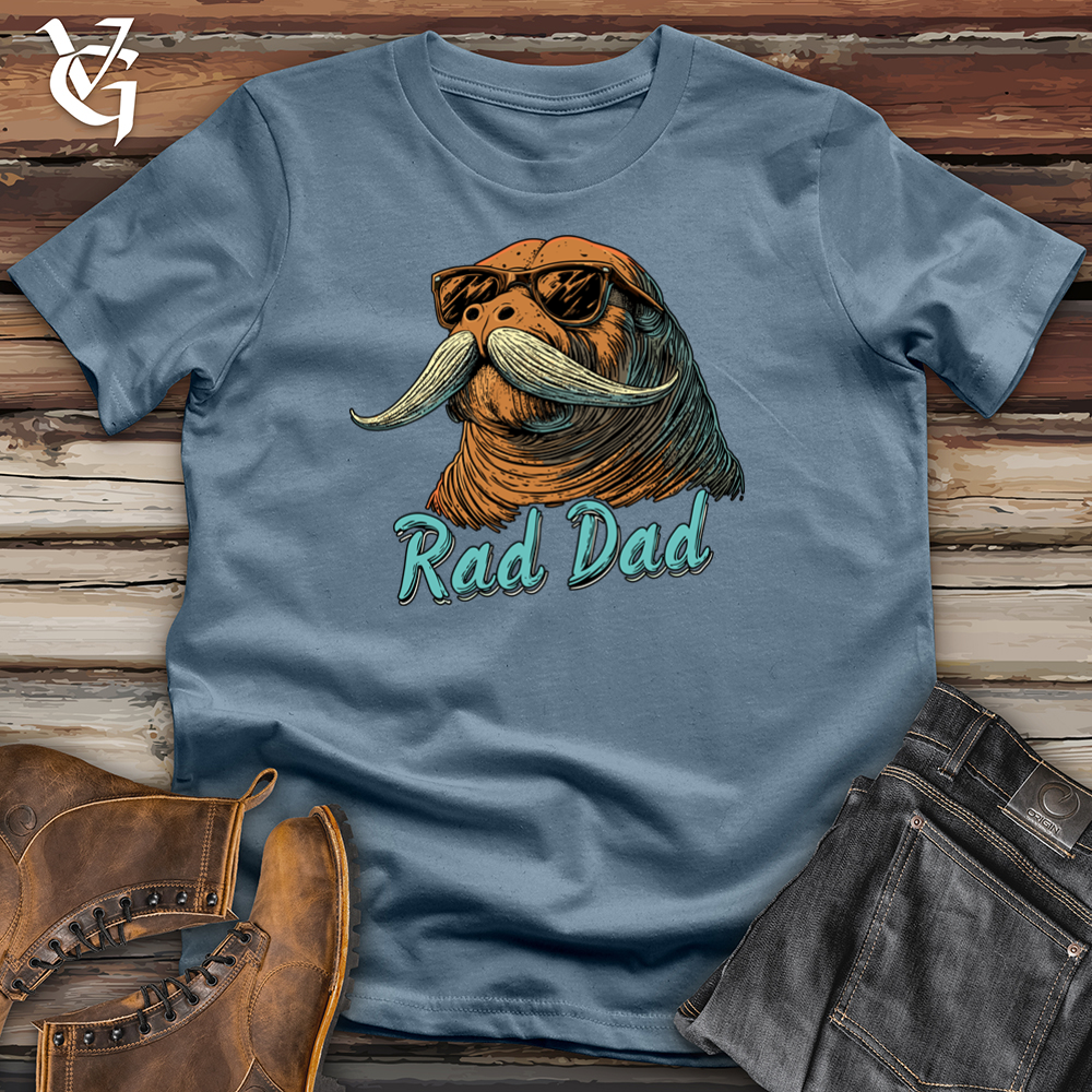 Viking Goods Rad Dad Walrus Softstyle Tee Indigo Blue / S