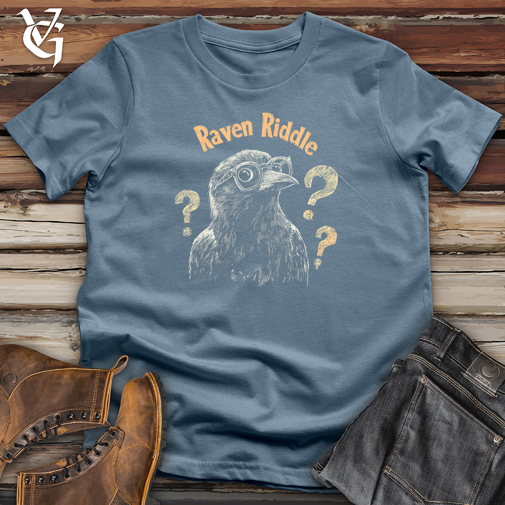 Viking Goods Raven Riddle Softstyle Tee Indigo Blue / S