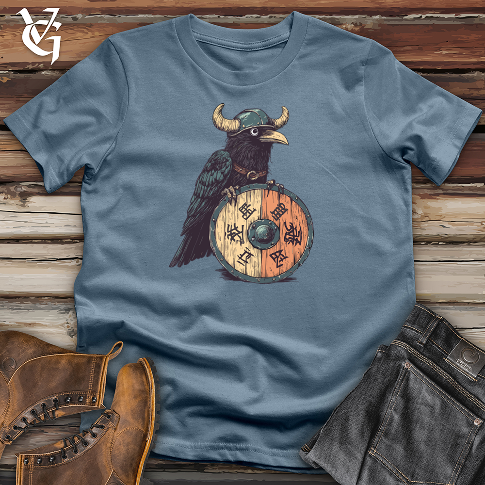 Viking Goods Raven With Shield Softstyle Tee Indigo Blue / S