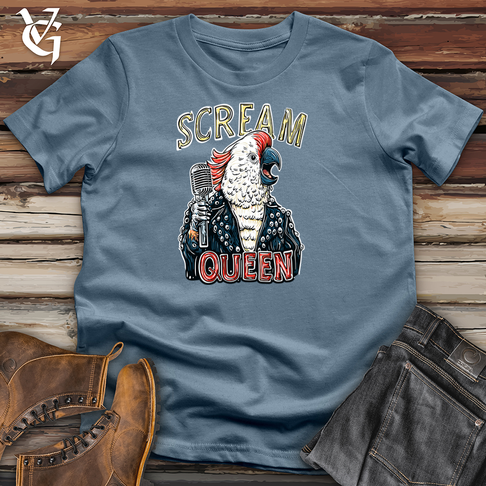 Viking Goods Scream Queen Cockatoo Softstyle Tee Indigo Blue / S