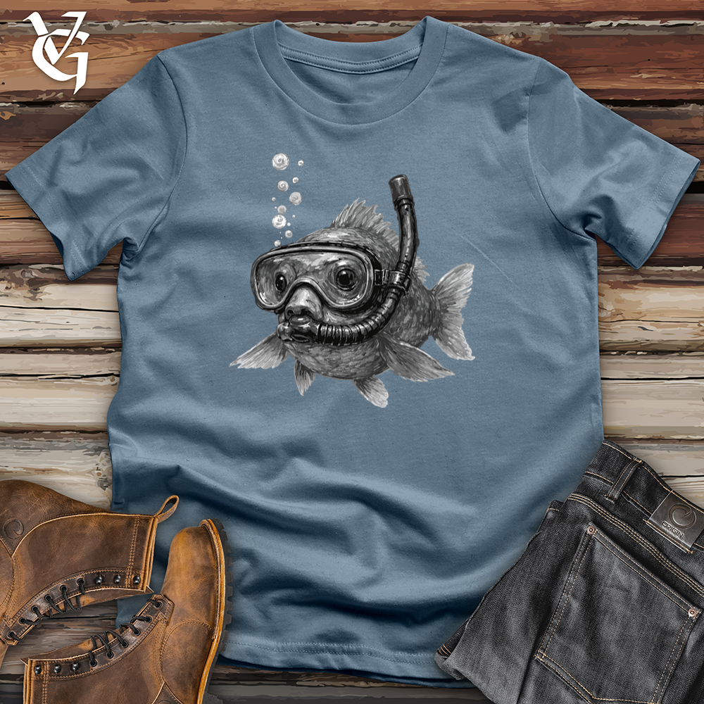 Viking Goods Scuba Diver Fish Softstyle Tee Indigo Blue / S