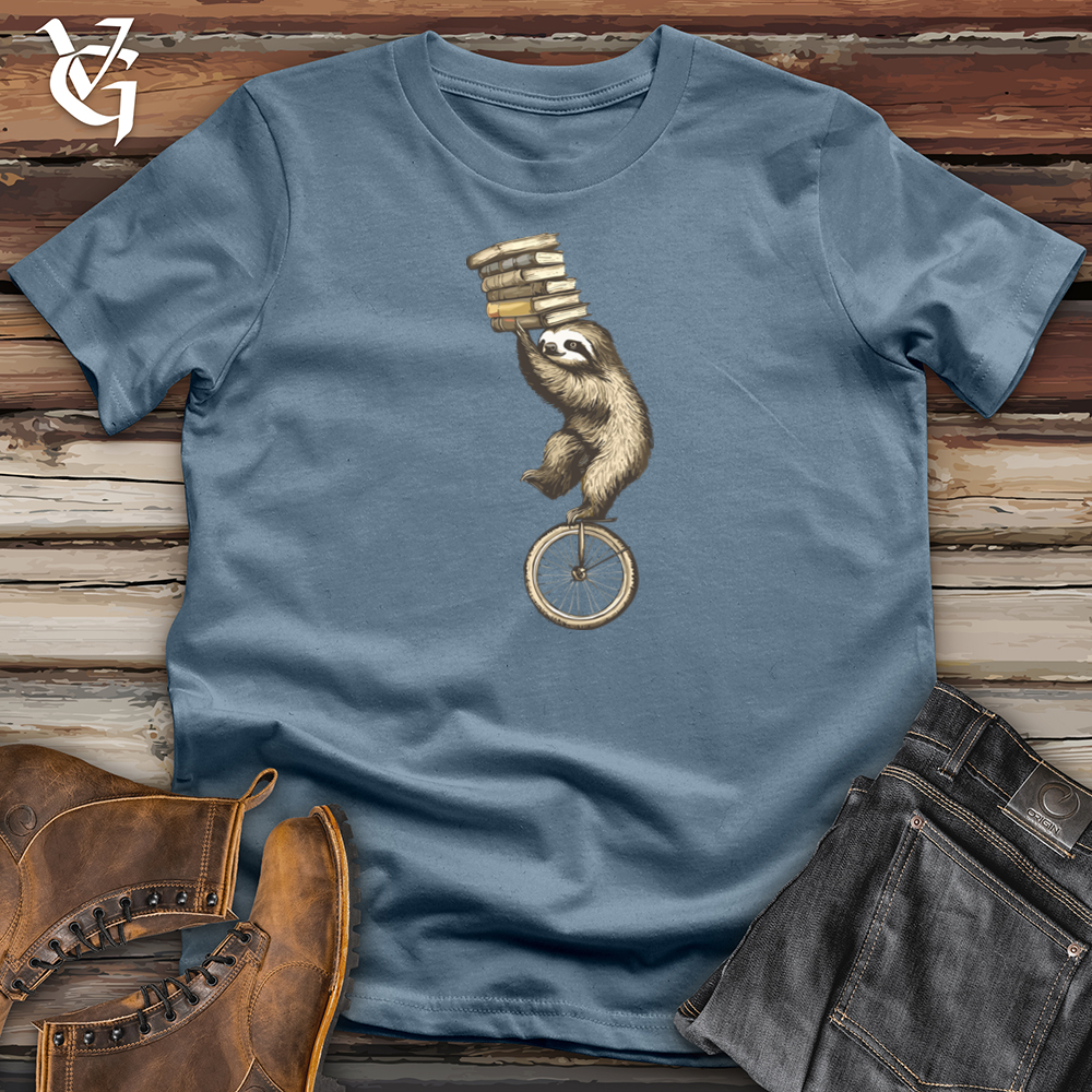 Viking Goods Sloth Unicycle Softstyle Tee Indigo Blue / S