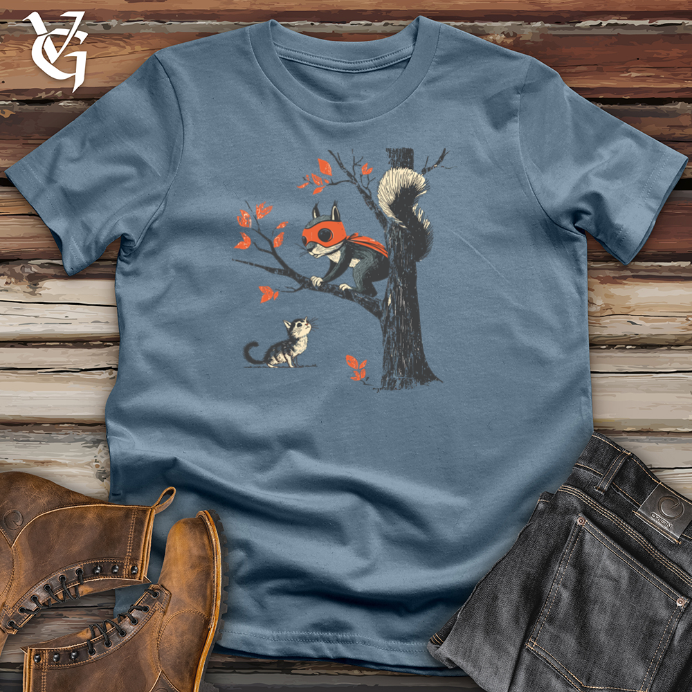 Viking Goods Squirrel Cat Chase Softstyle Tee Indigo Blue / S