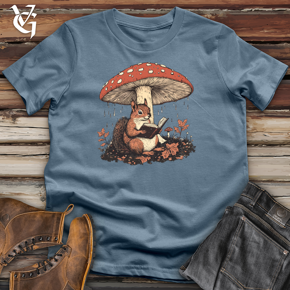 Viking Goods Squirrel Mushroom Read Softstyle Tee Indigo Blue / S