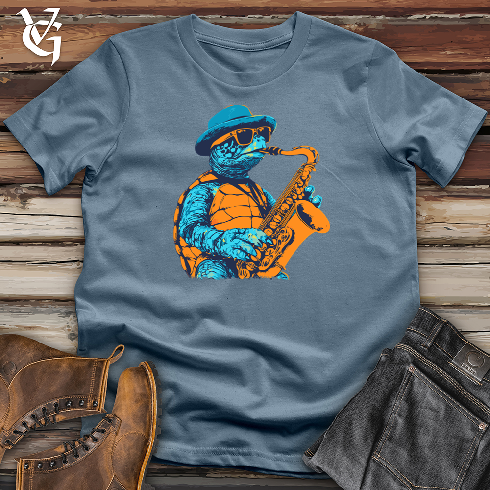 Viking Goods Turtle Sax Softstyle Tee Indigo Blue / S