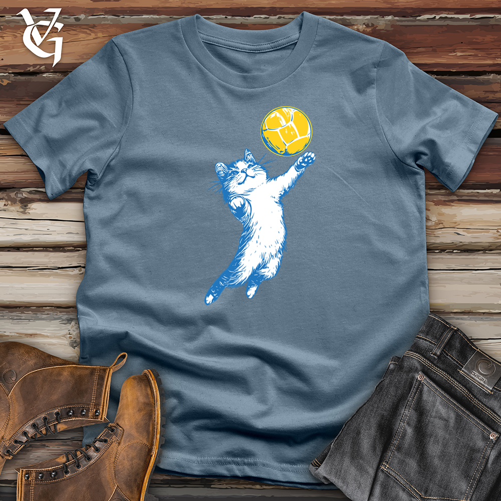 Viking Goods Volleyball Cat Softstyle Tee Indigo Blue / S