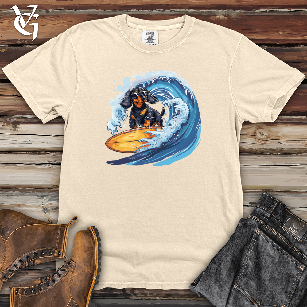 Viking Goods Dachshund Surfer Splash Heavy Cotton Comfort Colors Tee Ivory / L