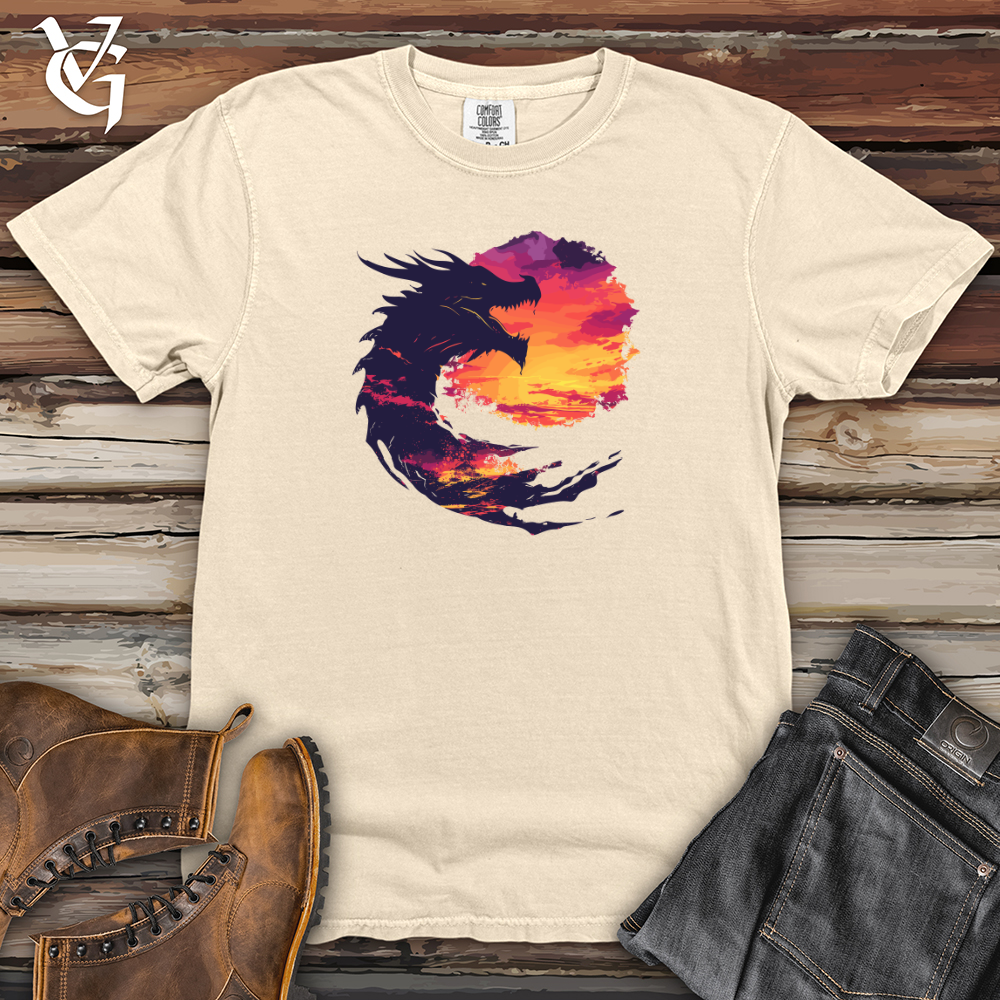 Viking Goods Dragon Sunset Roar Heavy Cotton Comfort Colors Tee Ivory / L
