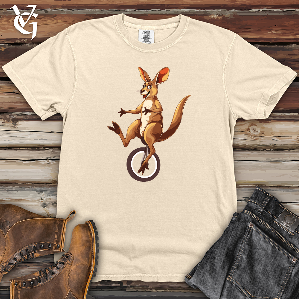 Viking Goods Kangaroo Unicycle Joy Heavy Cotton Comfort Colors Tee Ivory / L