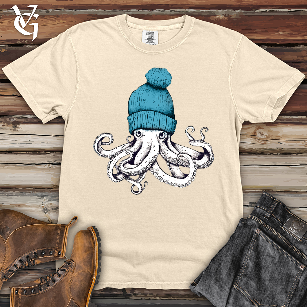 Viking Goods Octopus Wearing Beanie Heavy Cotton Comfort Colors Tee Ivory / L