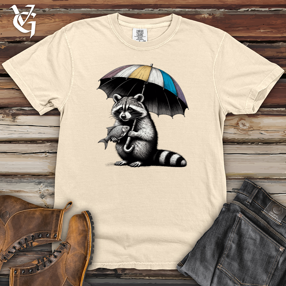 Viking Goods Raccoon is Holding The Umbrella Heavy Cotton Comfort Colors Tee Ivory / L