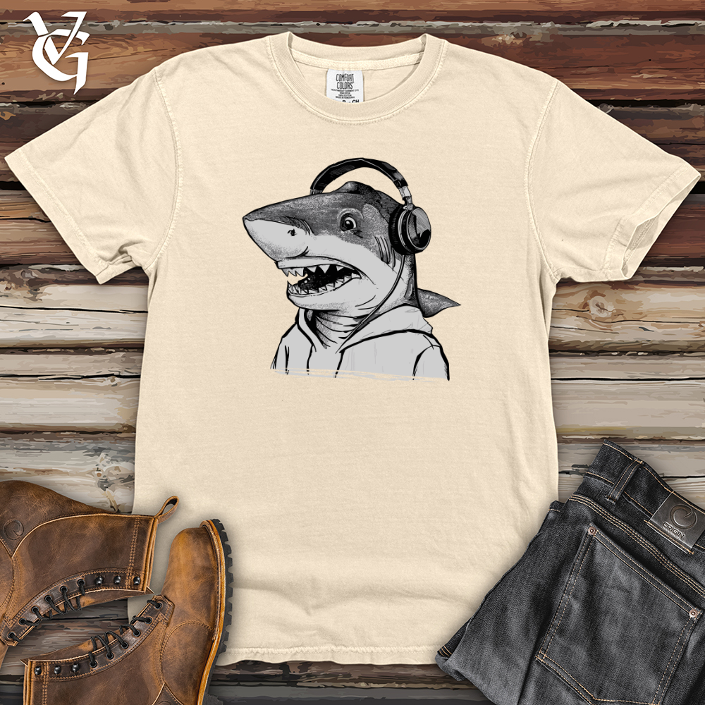 Viking Goods Shark Headphone Beats Heavy Cotton Comfort Colors Tee Ivory / L