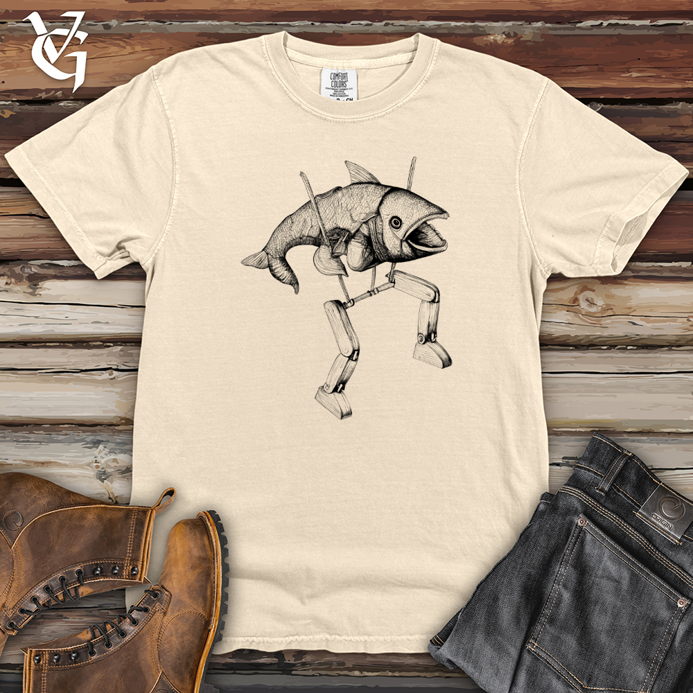Viking Goods Walking Fish Heavy Cotton Comfort Colors Tee Ivory / L