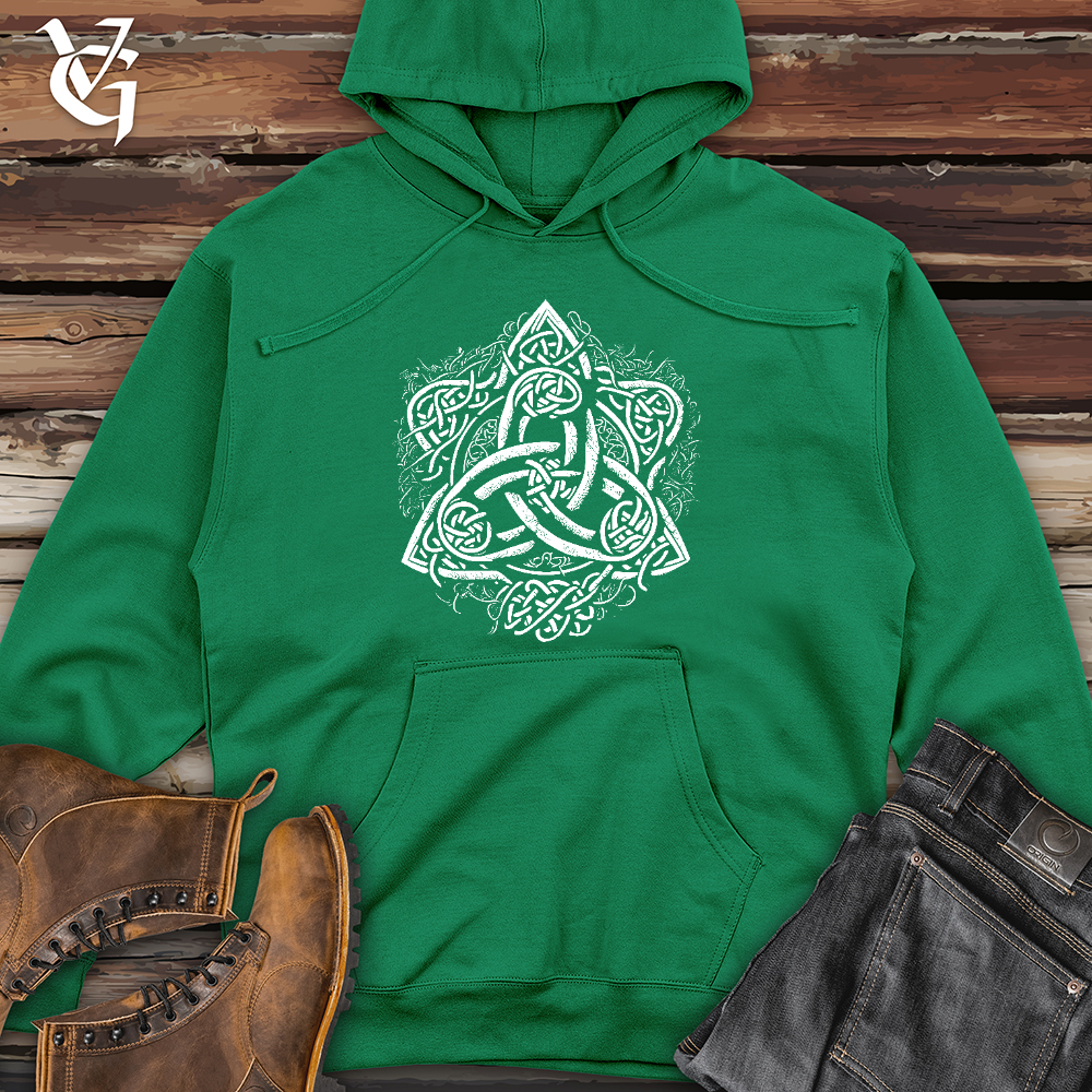 Viking Goods Celtic Trinity Emblem Midweight Hooded Sweatshirt Kelly Green / L