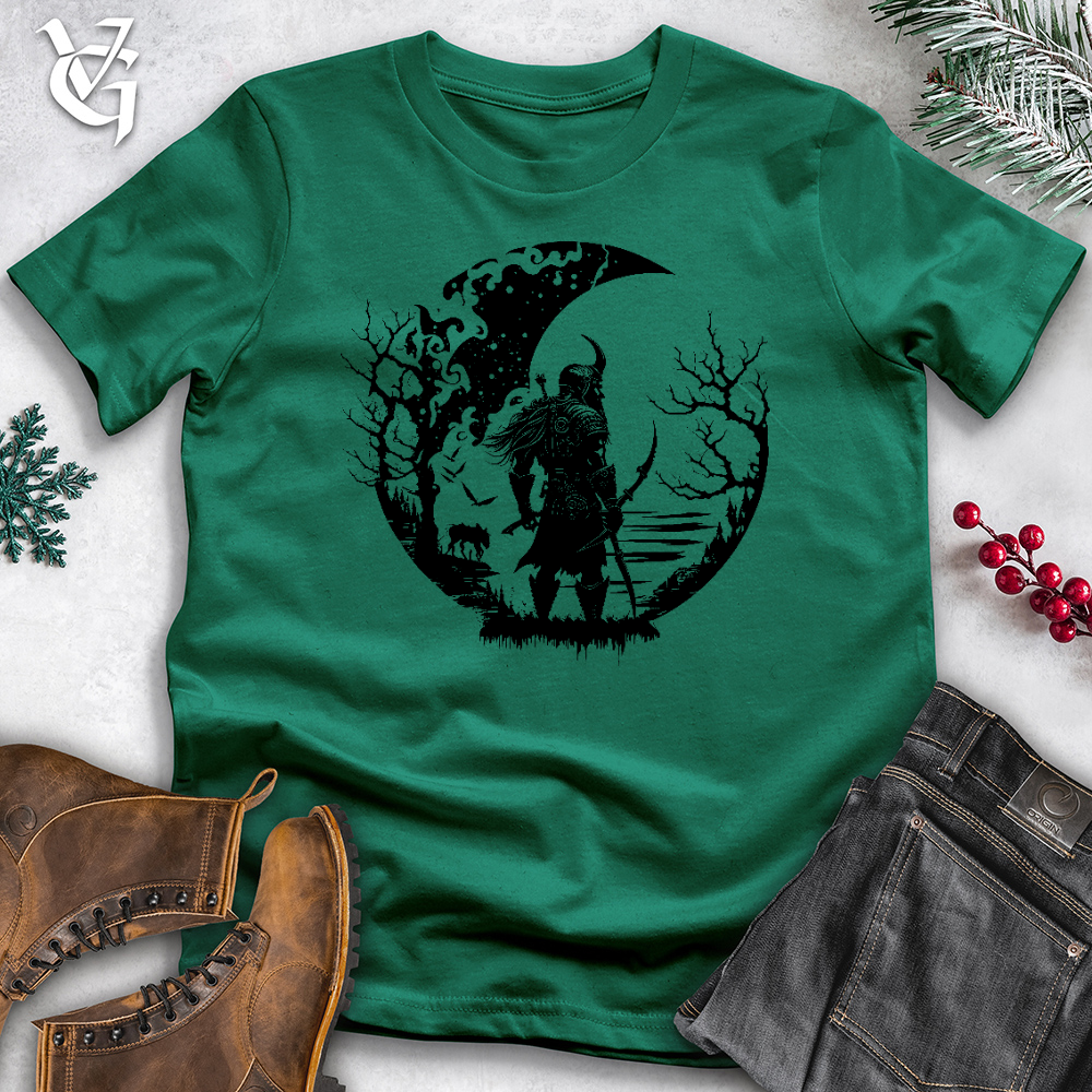 Viking Goods Celtic Moon Viking Warrior Cotton Tee Kelly / L