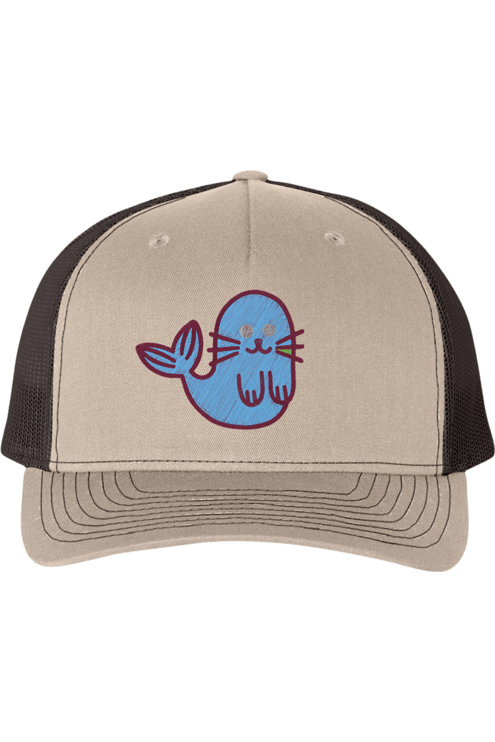 Viking Goods Silly Lion Embroidered Trucker Cap Khaki/ Coffee