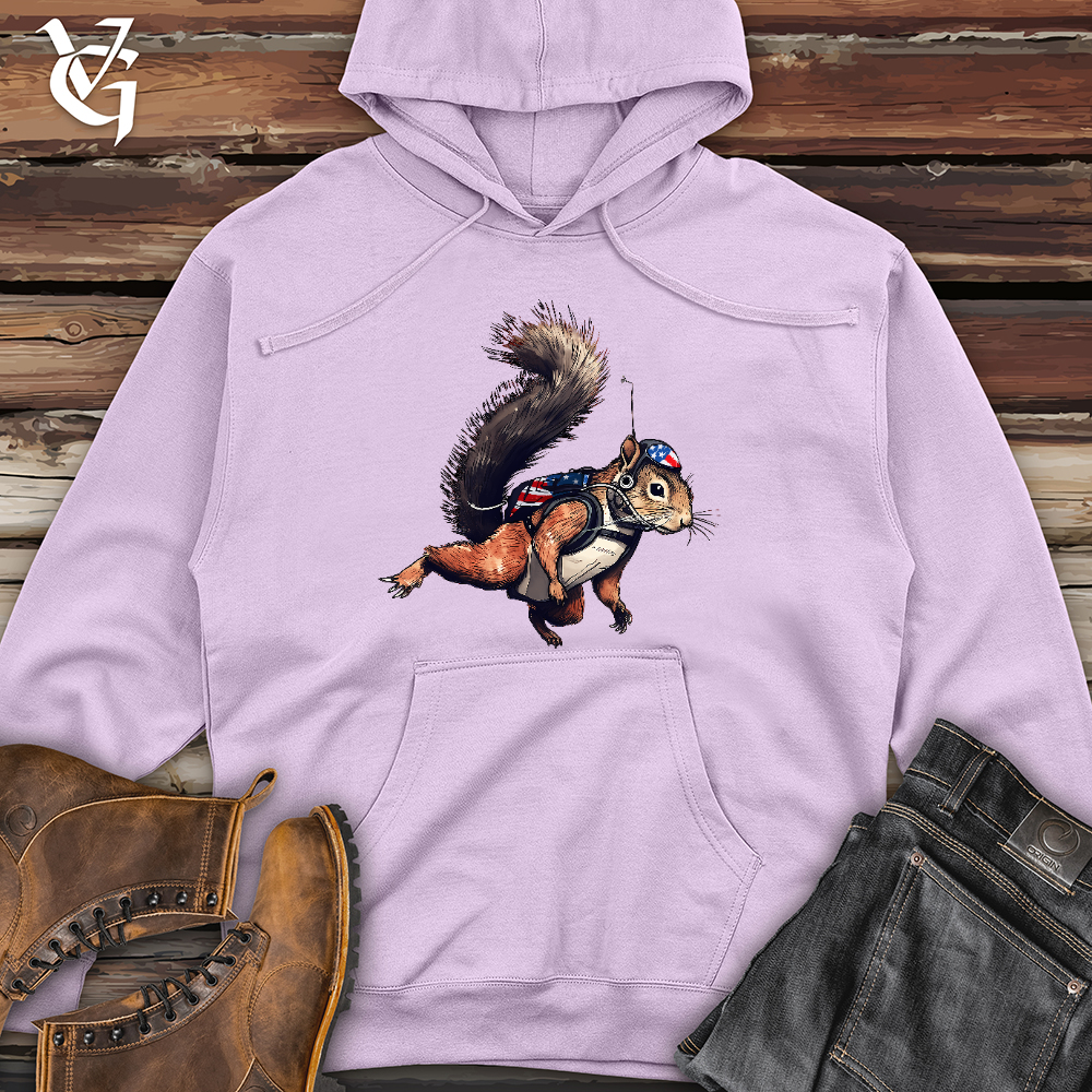 Viking Goods American Skydiving Squirrel Midweight Hooded Sweatshirt Lavender / L