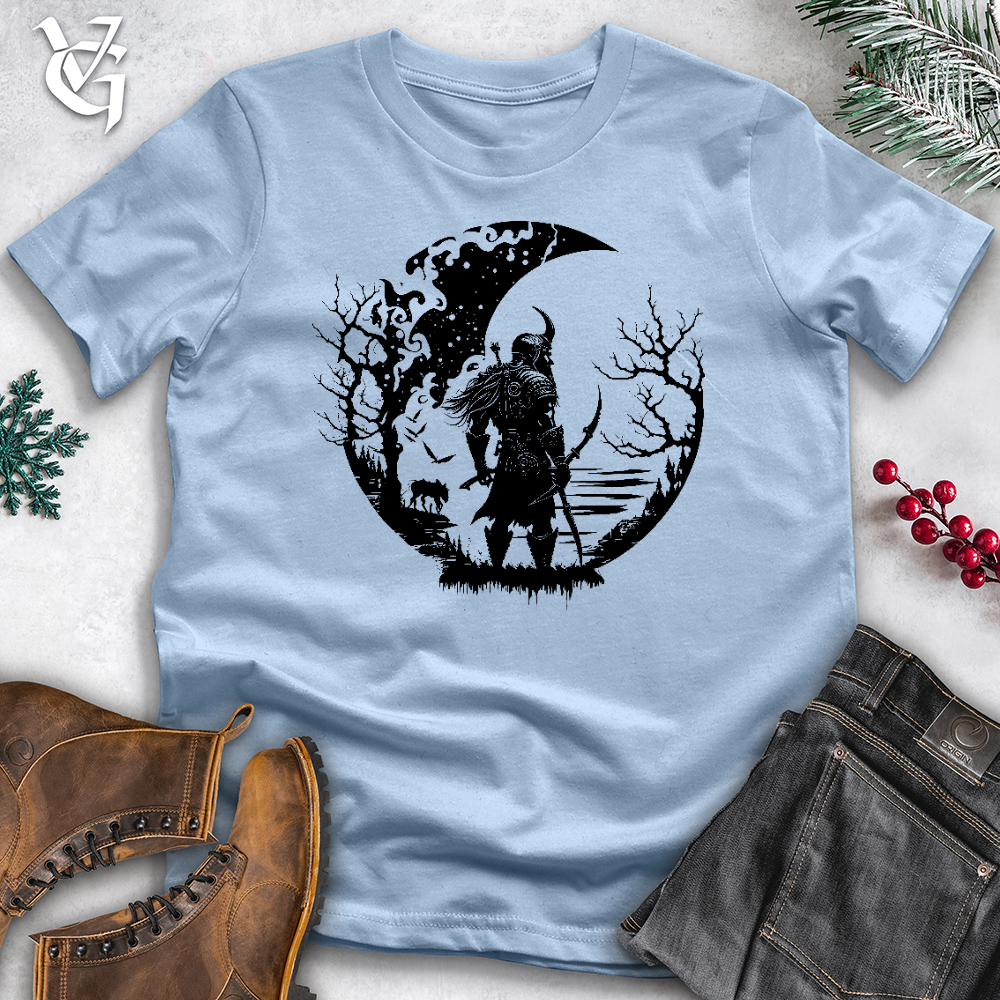 Viking Goods Celtic Moon Viking Warrior Cotton Tee Light Blue / L