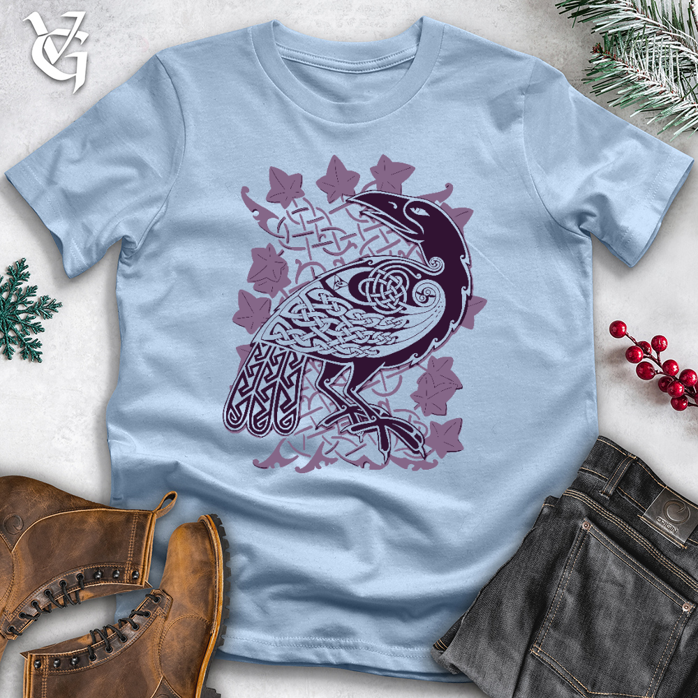 Viking Goods Celtic Raven Cotton Tee Light Blue / L