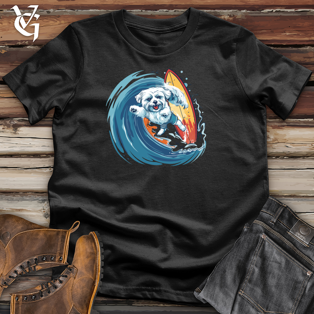 Viking Goods Maltese Surfer Wave Cotton Tee